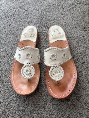 Jack Rogers Palm Beach white sandals EUC